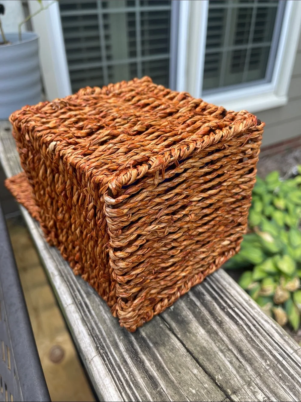 Vintage Boho Rattan Tissue Box Holder